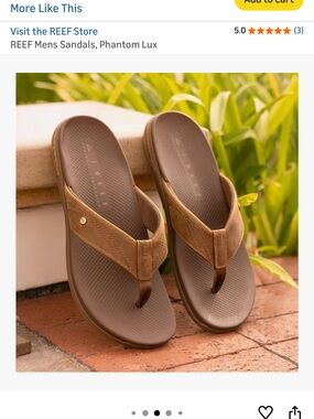 Reef Men's Brown & Tan Leather Flip Flops